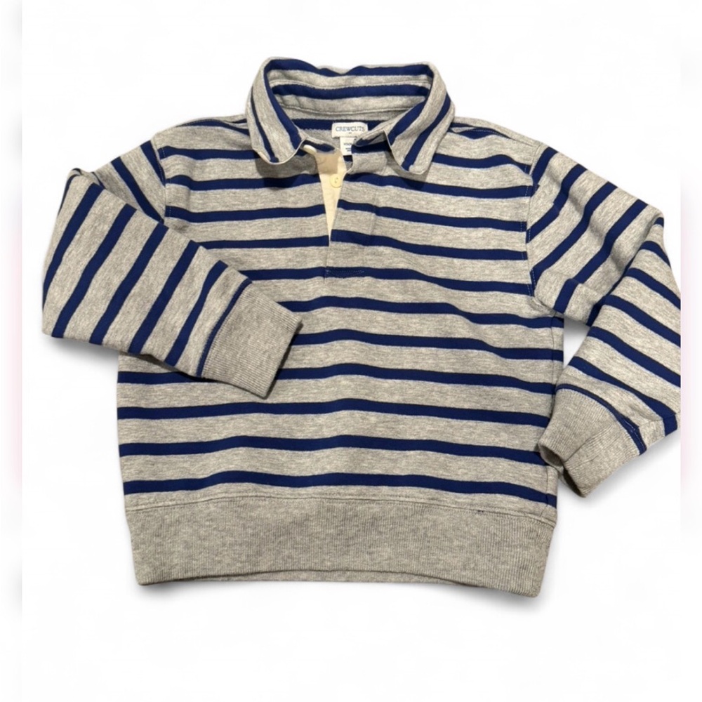 Crewcuts Long-sleeve Collared Blue and Gray Sweater Size 4/5